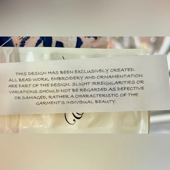 Eliza J Navy and Pale Pink Floral Ball Gown - Picture 14 of 17